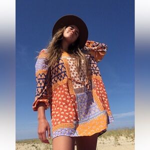 Colorful Patchwork Tunic Dress